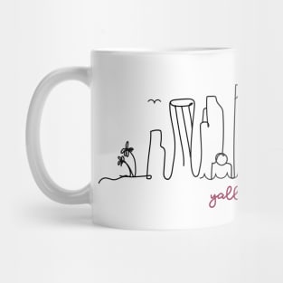 Doha Skyline - in one line - yalla habibi Mug